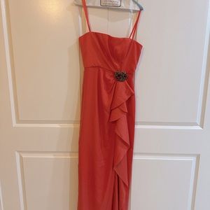 BcBg Maxazaria  corset strapless coral formal dress